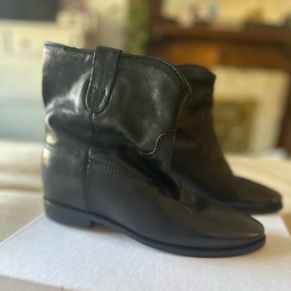 Isabel Marant Crisi leather boots hidden wedge heel size 39